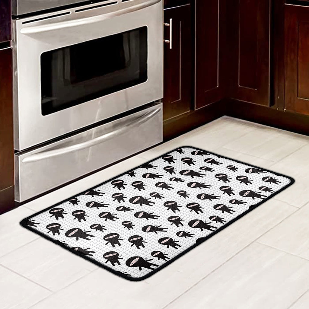 Cute Ninja Pattern Print Kitchen Mat