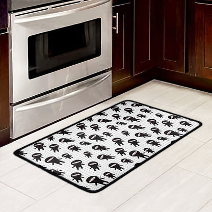 Cute Ninja Pattern Print Kitchen Mat
