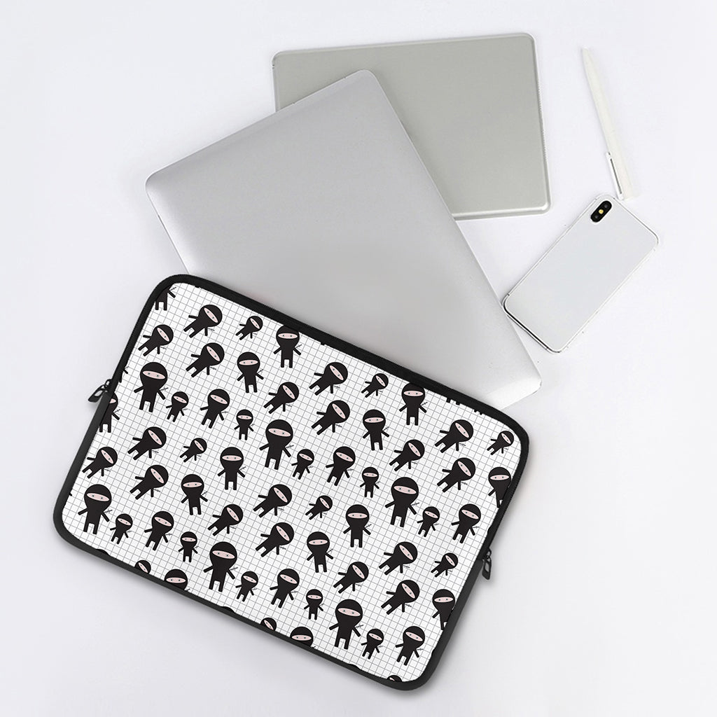 Cute Ninja Pattern Print Laptop Sleeve
