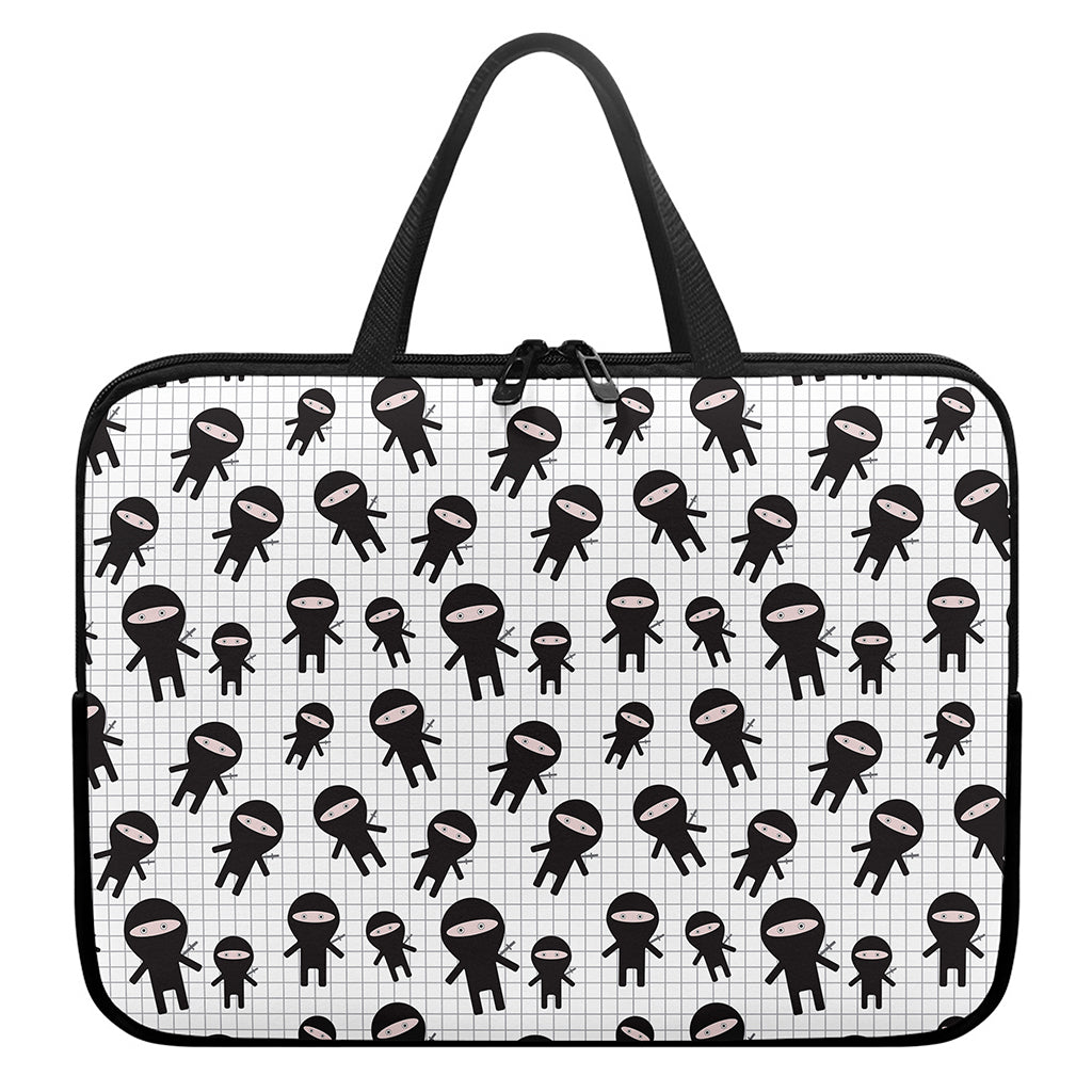 Cute Ninja Pattern Print Laptop Sleeve With Handle