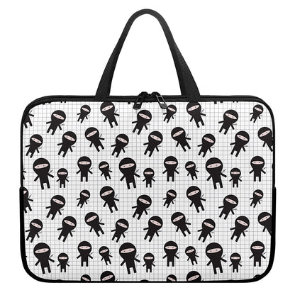 Cute Ninja Pattern Print Laptop Sleeve With Handle