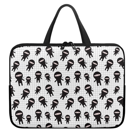 Cute Ninja Pattern Print Laptop Sleeve With Handle