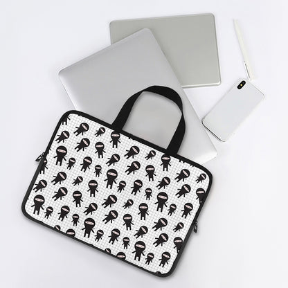 Cute Ninja Pattern Print Laptop Sleeve With Handle