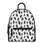 Cute Ninja Pattern Print Leather Backpack