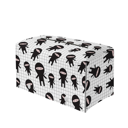 Cute Ninja Pattern Print Leather Tissue Box Cover