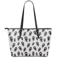 Cute Ninja Pattern Print Leather Tote Bag With Zipper