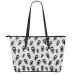 Cute Ninja Pattern Print Leather Tote Bag