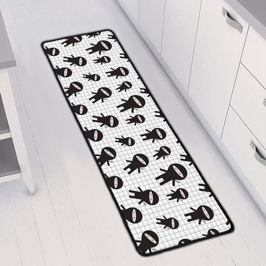 Cute Ninja Pattern Print Long Kitchen Mat