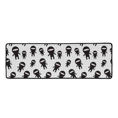 Cute Ninja Pattern Print Long Kitchen Mat