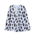 Cute Ninja Pattern Print Long Sleeve Short Coat