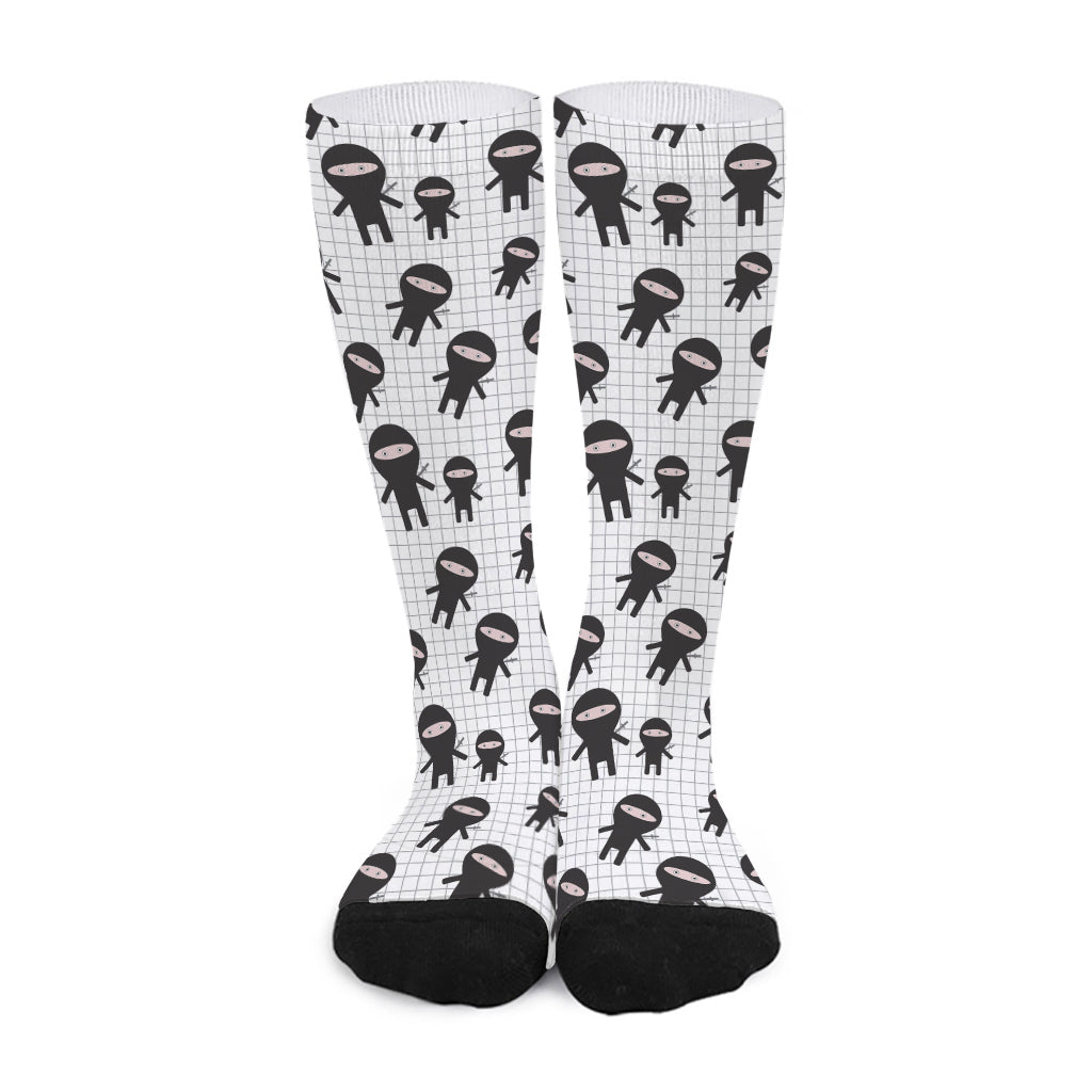Cute Ninja Pattern Print Long Socks
