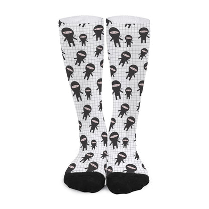 Cute Ninja Pattern Print Long Socks
