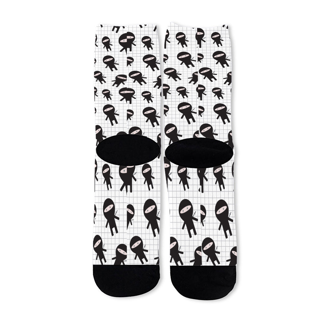 Cute Ninja Pattern Print Long Socks