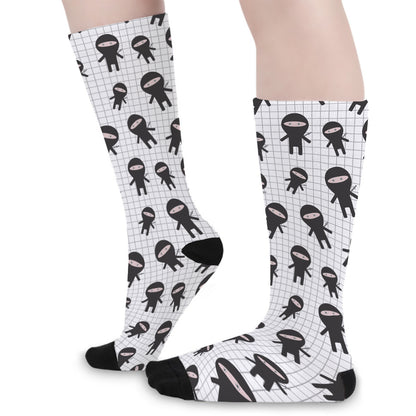 Cute Ninja Pattern Print Long Socks