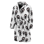 Cute Ninja Pattern Print Men's Bathrobe