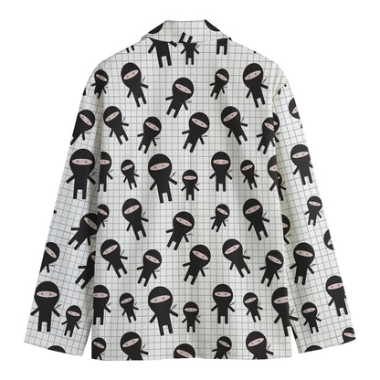 Cute Ninja Pattern Print Men's Blazer