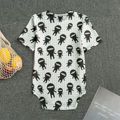 Cute Ninja Pattern Print Men's Bodysuit