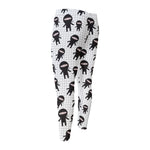 Cute Ninja Pattern Print Men's Compression Pants