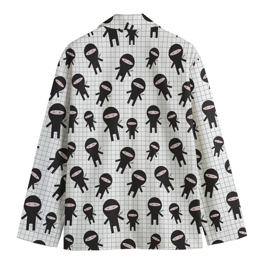 Cute Ninja Pattern Print Men's Cotton Blazer
