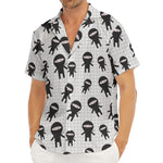 Cute Ninja Pattern Print Men's Deep V-Neck Shirt