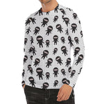Cute Ninja Pattern Print Men's Long Sleeve Rash Guard