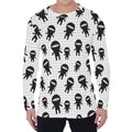 Cute Ninja Pattern Print Men's Long Sleeve T-Shirt