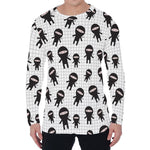 Cute Ninja Pattern Print Men's Long Sleeve T-Shirt