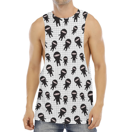 Cute Ninja Pattern Print Men's Muscle Tank Top