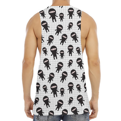 Cute Ninja Pattern Print Men's Muscle Tank Top