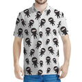 Cute Ninja Pattern Print Men's Polo Shirt