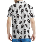 Cute Ninja Pattern Print Men's Polo Shirt