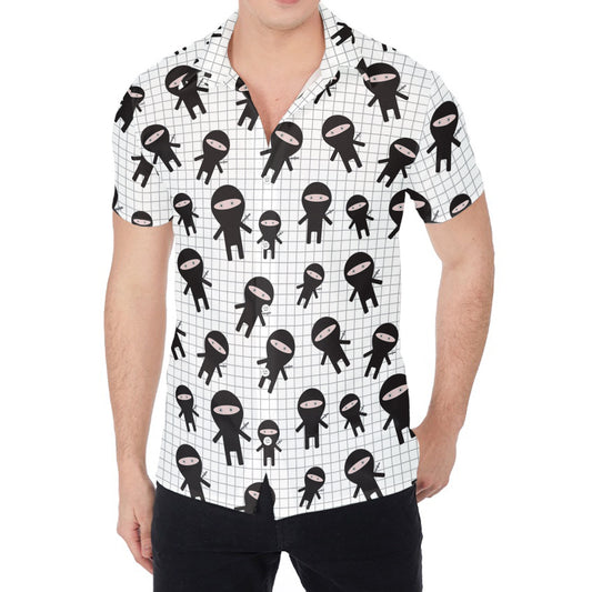 Cute Ninja Pattern Print Men's Shirt