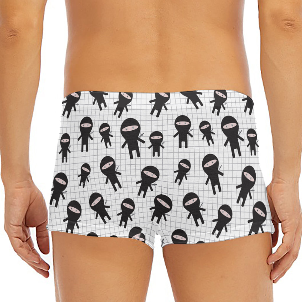 Cute Ninja Pattern Print Men's Short Boxer Briefs