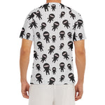 Cute Ninja Pattern Print Men's Short Sleeve Rash Guard