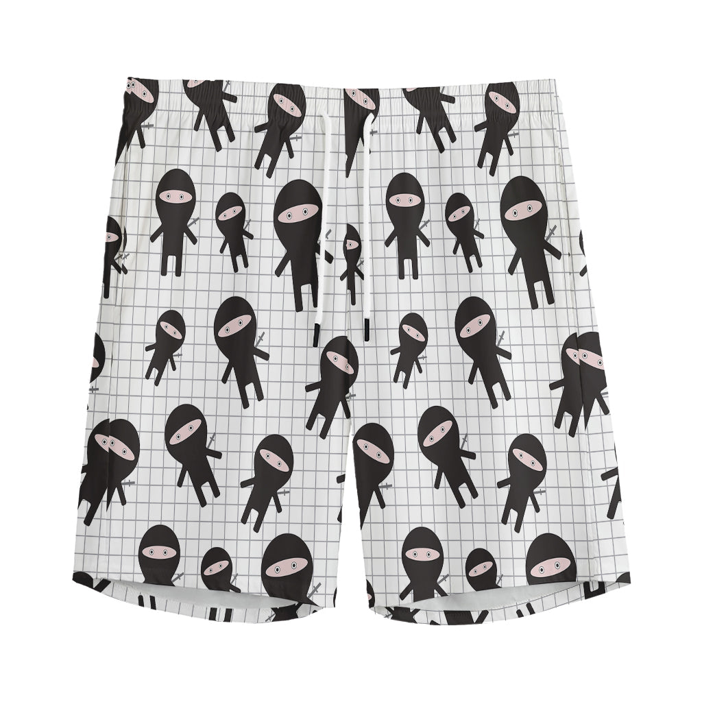 Cute Ninja Pattern Print Men's Sports Shorts