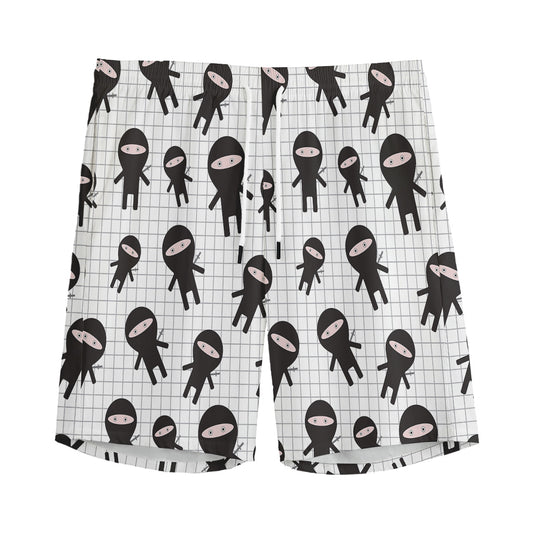 Cute Ninja Pattern Print Men's Sports Shorts