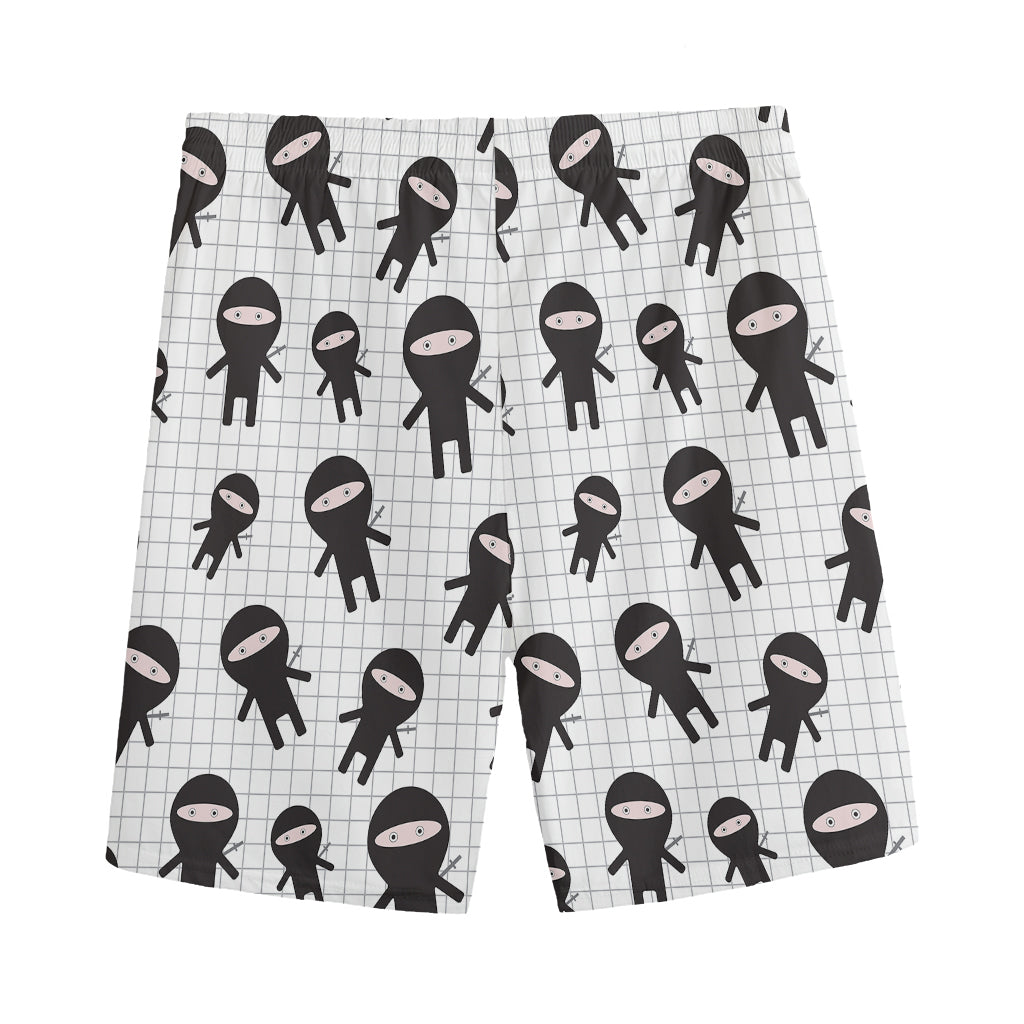 Cute Ninja Pattern Print Men's Sports Shorts
