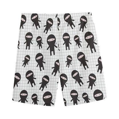 Cute Ninja Pattern Print Men's Sports Shorts