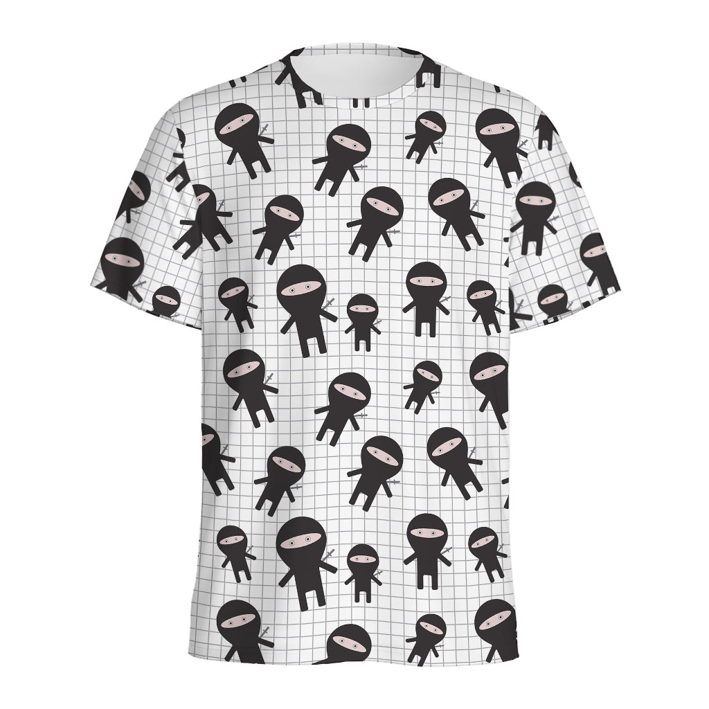 Cute Ninja Pattern Print Men's Sports T-Shirt
