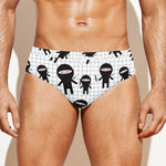 Cute Ninja Pattern Print Men's Swim Briefs
