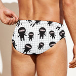Cute Ninja Pattern Print Men's Swim Briefs