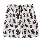 Cute Ninja Pattern Print Men's Swim Trunks