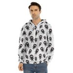 Cute Ninja Pattern Print Men's Velvet Pullover Hoodie