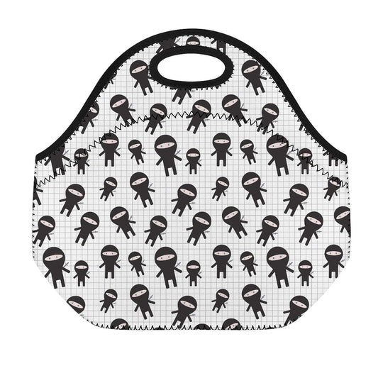 Cute Ninja Pattern Print Neoprene Lunch Bag