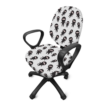 Cute Ninja Pattern Print Office Chair Cover