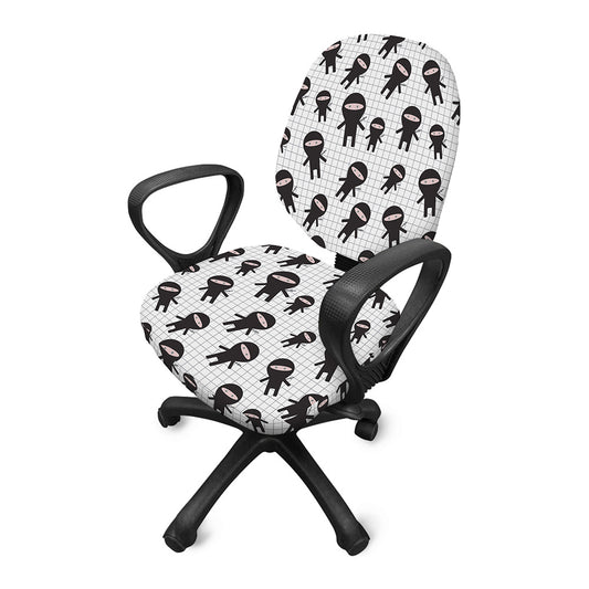 Cute Ninja Pattern Print Office Chair Cover
