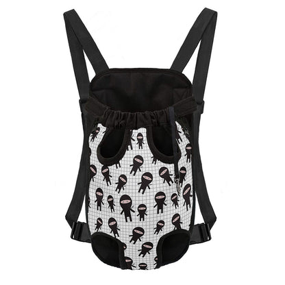Cute Ninja Pattern Print Pet Carrier Backpack