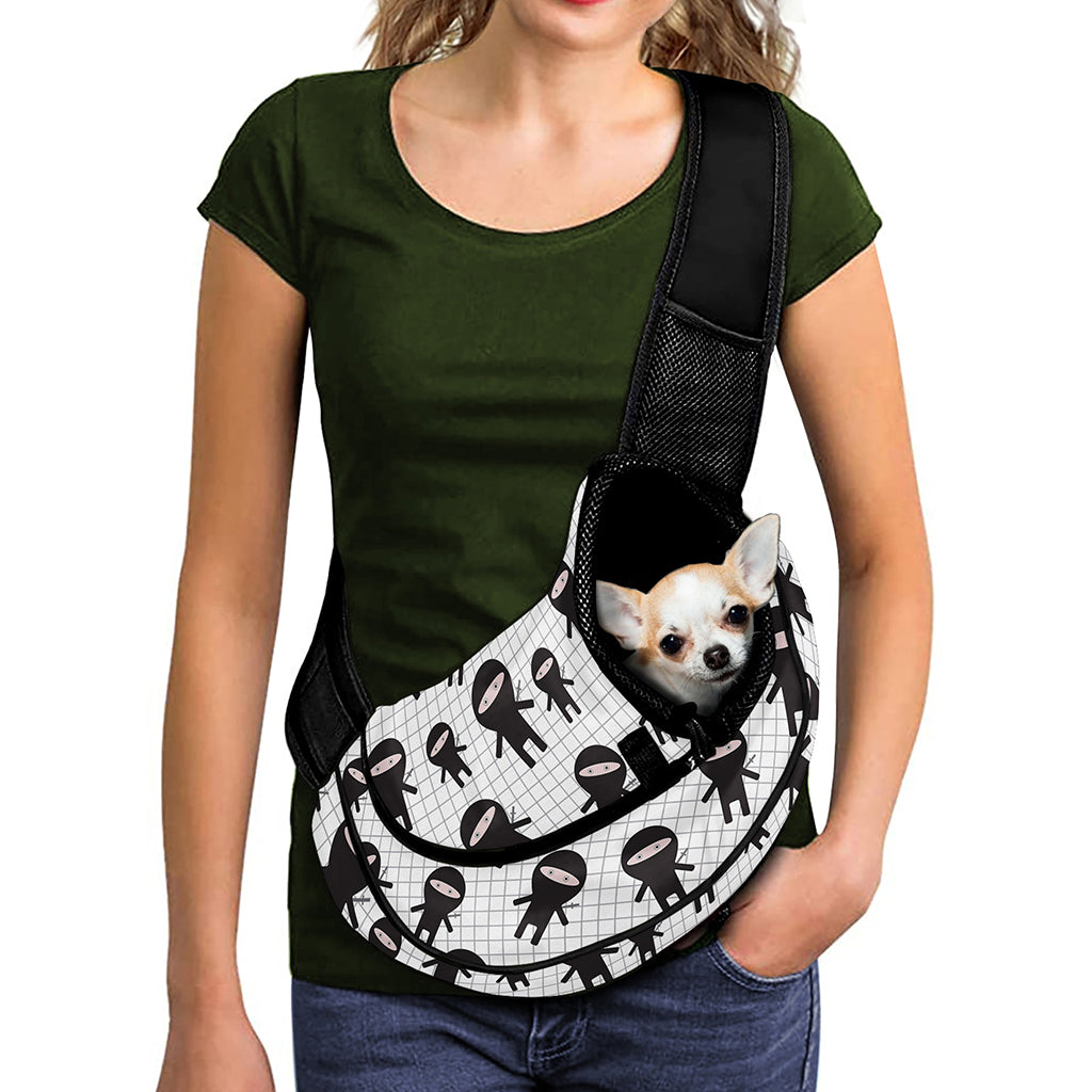 Cute Ninja Pattern Print Pet Sling Carrier