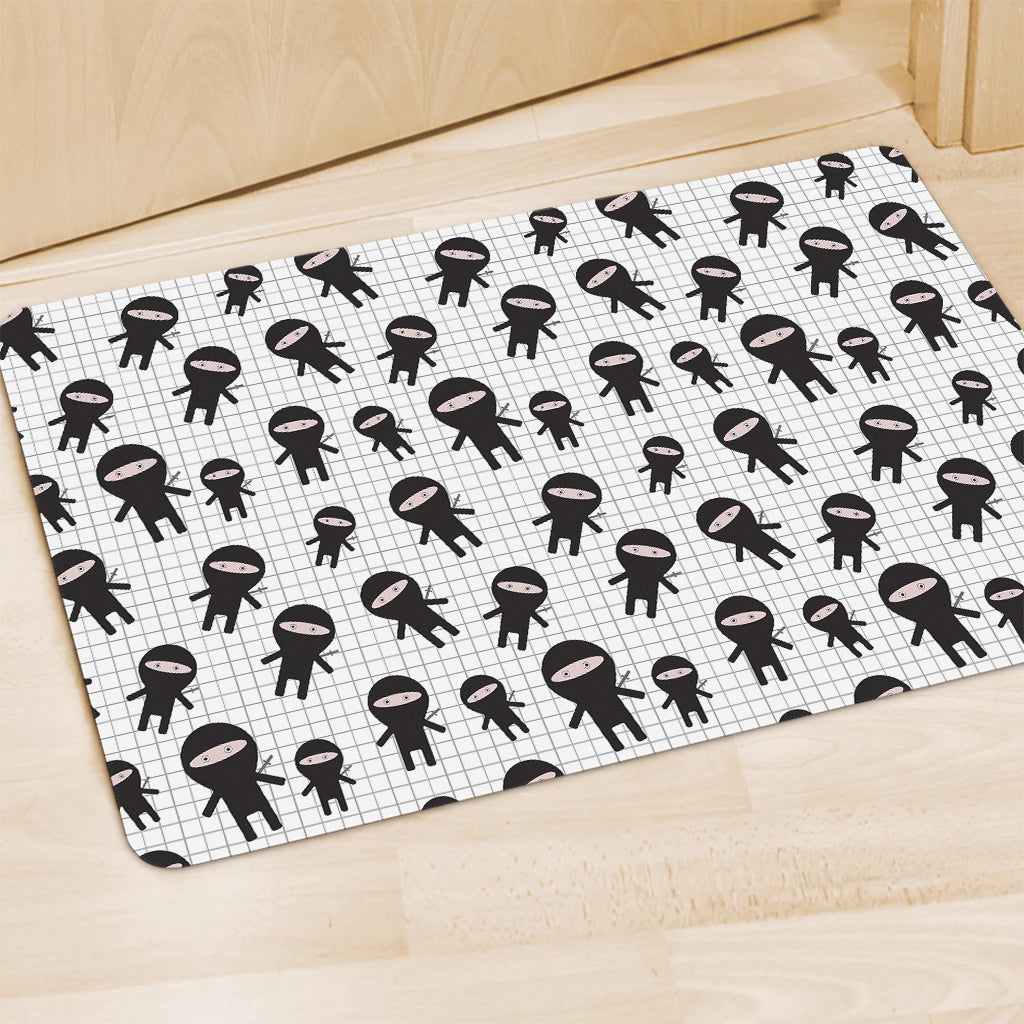 Cute Ninja Pattern Print Polyester Doormat