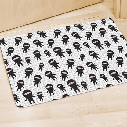 Cute Ninja Pattern Print Polyester Doormat
